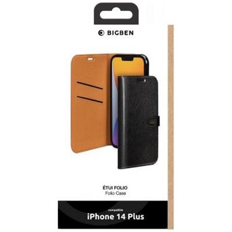 Custodia Per Iphone 14 Plus Folio Wallet Con Linguetta Magnetica, Nero - Foto 2