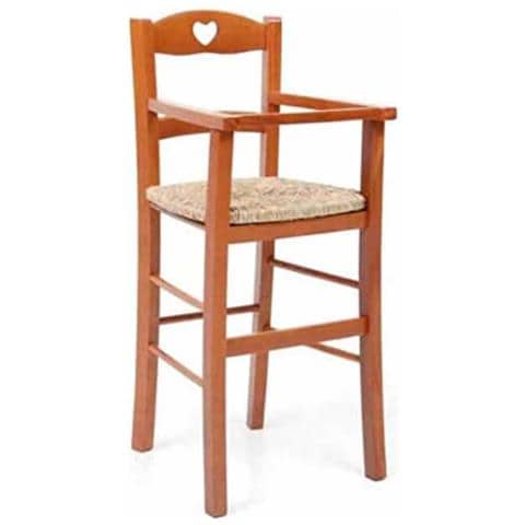 Sediolone In Legno Ciliegio Con Seduta In Paglia - Foto 1