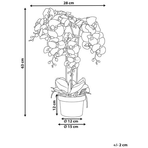 Pianta Artificiale 63 Cm Orchid - Foto 5