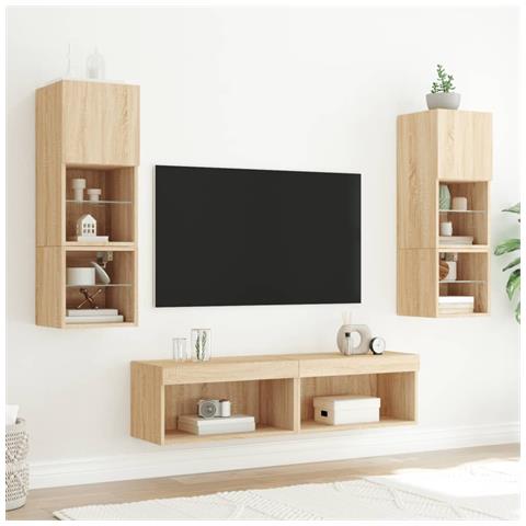 Mobile Porta TV con Luci LED Rovere Sonoma 60x30x30 cm - Foto 2