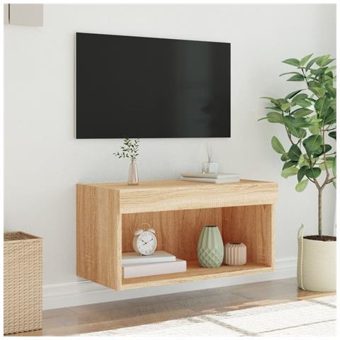 Mobile Porta TV con Luci LED Rovere Sonoma 60x30x30 cm - Foto 10