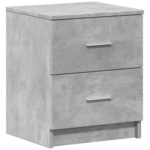 Comodino Con 2 Cassetti Grigio Cemento 40x36x50 Cm - Foto 2
