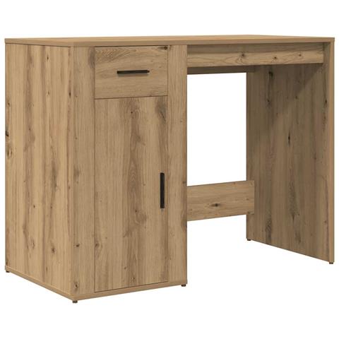 Scrivania Rovere Artigianale 100x49x75 Cm In Legno Multistrato - Foto 2