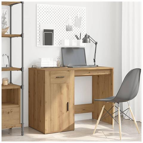 Scrivania Rovere Artigianale 100x49x75 Cm In Legno Multistrato - Foto 3