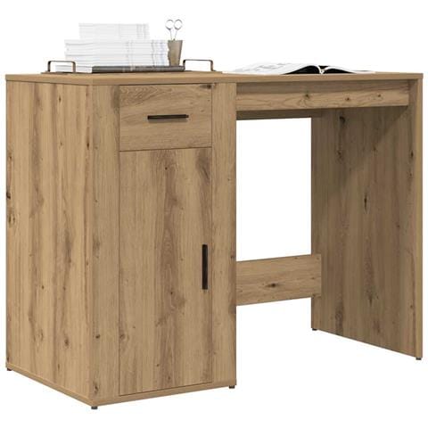 Scrivania Rovere Artigianale 100x49x75 Cm In Legno Multistrato - Foto 1