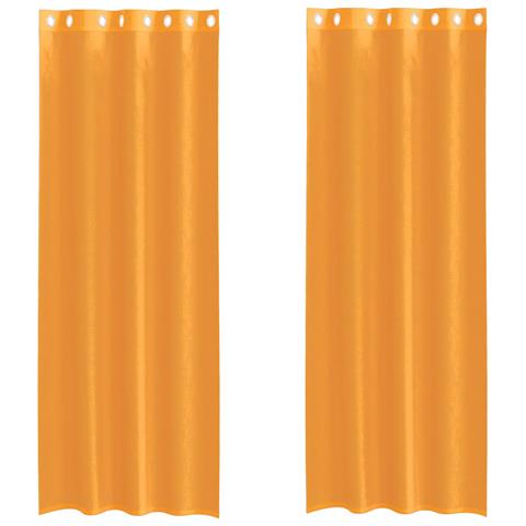 Tende In Voile Con Occhielli 2 Pz Arancio 140x260 Cm - Foto 2