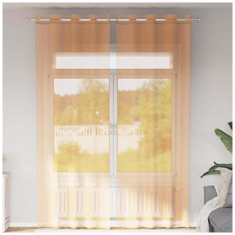 Tende In Voile Con Occhielli 2 Pz Arancio 140x260 Cm - Foto 1