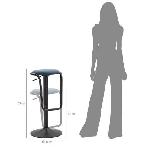 Sgabello Alto Mf449 - Blu - Metallo - 41x41x61 Cm - Foto 8