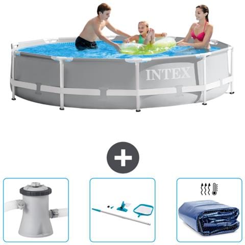 Piscina Fuori Terra - In Giro - 305x305x76 Cm - Grigio - Include Accessori Coordinati Cb81 - Foto 1