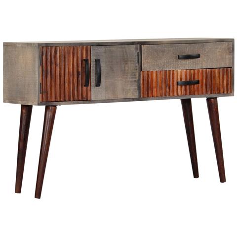 Tavolo Consolle Grigio 120x35x75 Cm In Massello Di Mango Grezzo - Foto 2