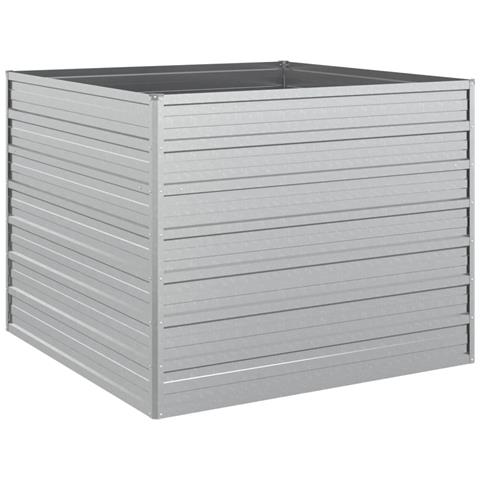 Letto Rialzato Giardino 100x100x77cm In Acciaio Zincato Argento - Foto 1