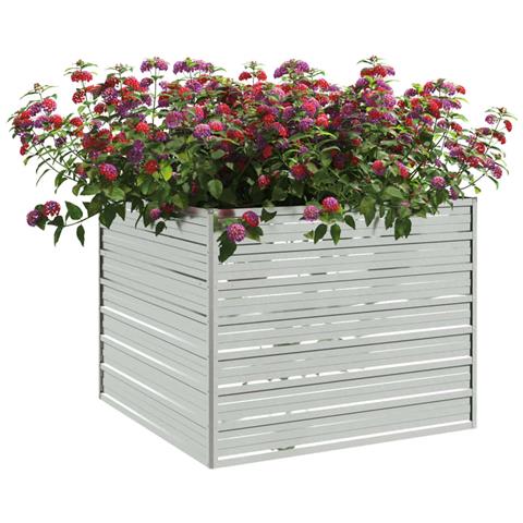 Letto Rialzato Giardino 100x100x77cm In Acciaio Zincato Argento - Foto 2