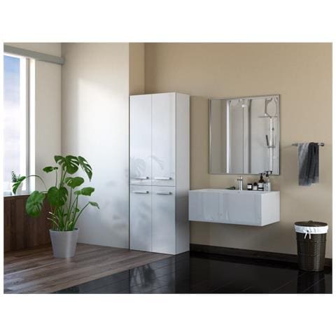 NEL 2K DD BPOL armadietto di conservazione per bagno Bianco - Foto 2