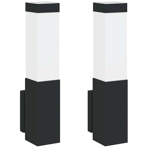 Lampade da Parete Esterno 2 pz Acciaio Inossidabile Nero IP44 - Foto 1