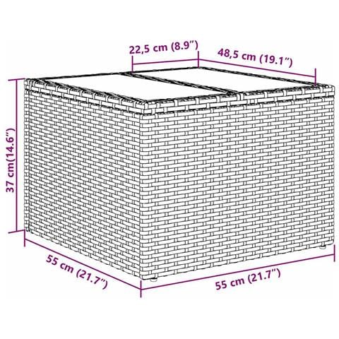 Set di Divano da Giardino da 7 pezzi con Cuscini Beige Polyrattan - Foto 9