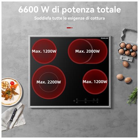 Gasland Piano Cottura A Gas Gh30bf 2 Fuochi, Piano Cottura A Gas Vetro Temperato, Gpl/gas Naturale Nero 30 Cm - Foto 2