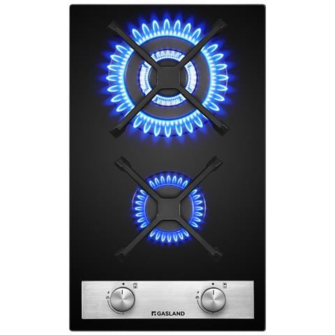 Gasland Piano Cottura A Gas Gh30bf 2 Fuochi, Piano Cottura A Gas Vetro Temperato, Gpl/gas Naturale Nero 30 Cm - Foto 1