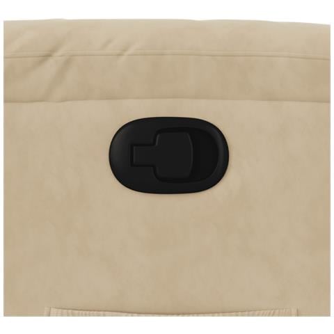 Poltrona Reclinabile Crema in Tessuto di Microfibra - Foto 9