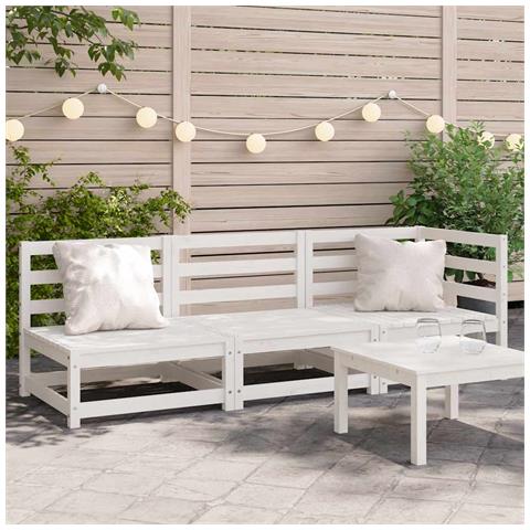 Divano da Giardino a 3 Posti in Legno Massello di Pino Bianco - Foto 2