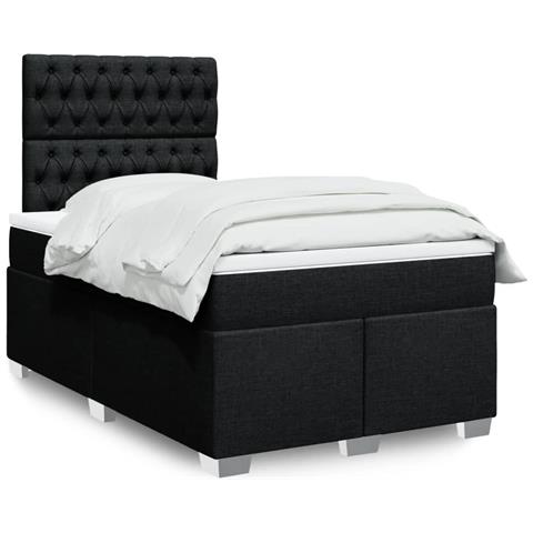 Giroletto a Molle con Materasso Nero 120x190 cm in Tessuto - Foto 2