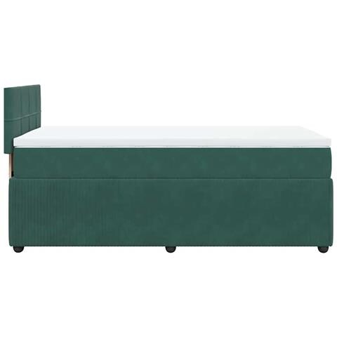 Giroletto a Molle con Materasso Verde Scuro 100x200 cm Velluto - Foto 9