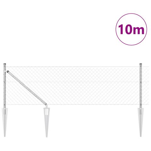 Recinzione a maglie con 7 pali a spillo 0.6x10 m in acciaio zincato - Foto 2