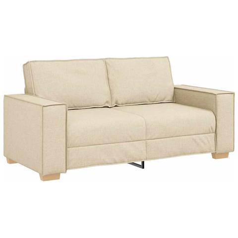 Divano a 2 posti Crema 140 cm Tessuto - Foto 1