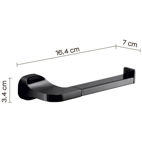 Portarotolo Da Muro In Acciaio Inox E Cromall St24 Serie Stelvio Nero Opaco - Foto 2