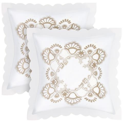 Set Di 2 Copricuscini Ricamati 40x40 Cm - Foto 2