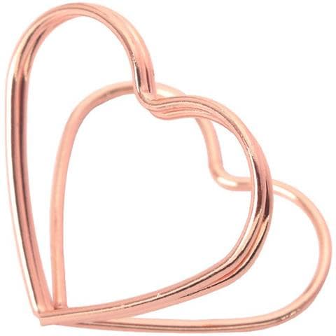 Set Di 20 Porta Biglietti Da Visita A Forma Di Cuore Per Promemoria, Foto E Segnaposto Pinkgold - Foto 2