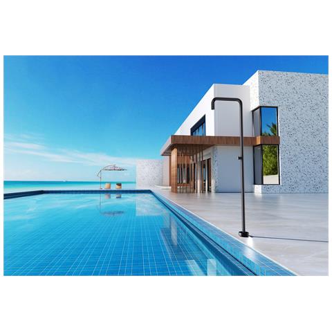 Imex Doccia Piscina In Acciaio Inossidabile 316 Finitura Nero Opaco Spessore Barra Ø 50mm E Diffusore Anticalcare Ø 50mm Modello Niagara - Foto 1