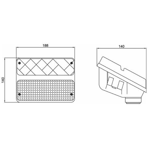 Fanale Posteriore Alogeno Destro 188x140mm 3 Funzioni Luminose - Foto 3