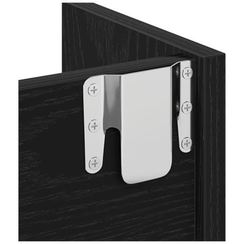 Armadio per scarpe Nero Rovere 80x18x90 cm in legno ingegnerizzato - Foto 9