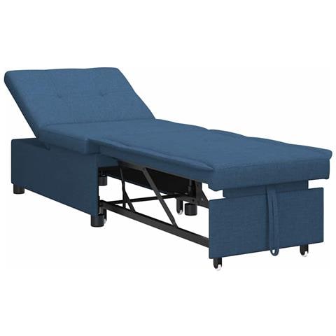Divano letto Blu 194 x 67 x 37 cm Tessuto - Foto 1