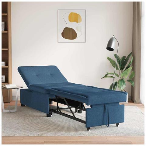 Divano letto Blu 194 x 67 x 37 cm Tessuto - Foto 2