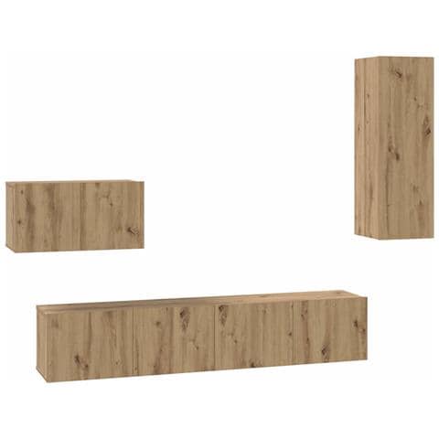 Mobile TV da Parete 4 pcs rovere artigianale 200 x 30 x 30 cm - Foto 1