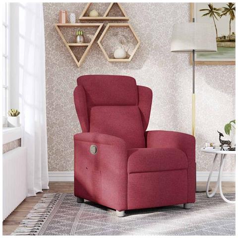 Poltrona Reclinabile in Tessuto Rosso Vino - Foto 2