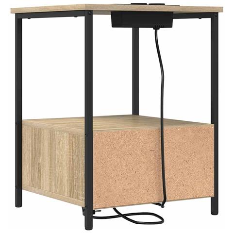Comò con stazione di ricarica con cassetto 2 pcs rovere sonoma - Foto 9
