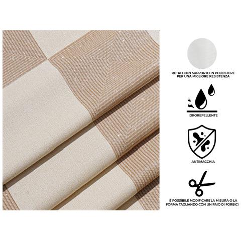 Tovaglia Antimacchia Pvc Proteggi Tavolo Maniva Glitter Quadri 100x140 D9 Tortora - Foto 2