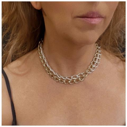 Collane A Catena Mix In Argento E Oro - Foto 2