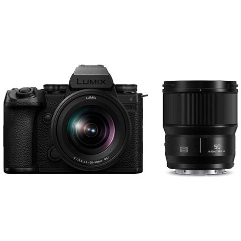 Kit Lumix S5IIX + S 20-60MM F3.5-5.6 + 50mm F1.8 MILC 24,2 MP CMOS 6K Ultra HD Touch Screen Nero - Foto 1