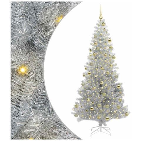 Albero di Natale con 300 LED con supporto Argento 180 cm PET - Foto 1