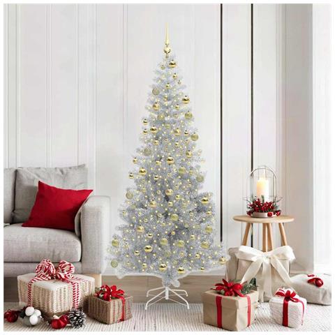 Albero di Natale con 300 LED con supporto Argento 180 cm PET - Foto 2