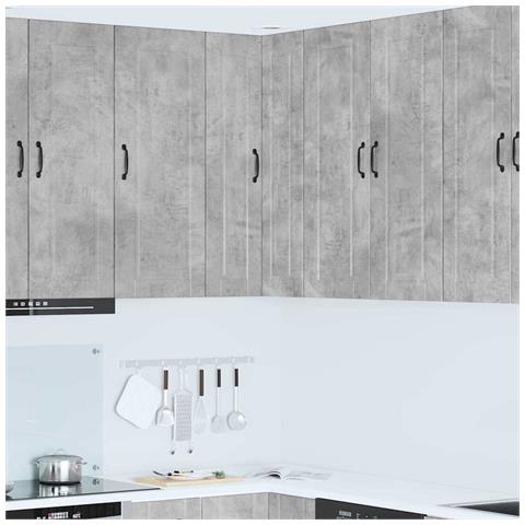 Pensile cucina con lo scaffale Grigio cemento 57 x 57 x 100 cm - Foto 2