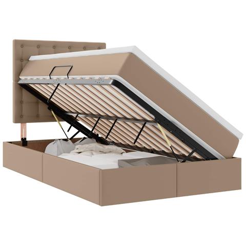 Letto con contenitore e LED Cappuccino 120 x 200 cm - Foto 1