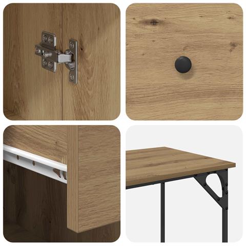 Scrivania per computer Rovere artigianale 131 x 48 x 75 cm - Foto 10