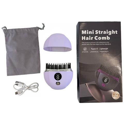 Mini Pettine Lisciante Portatile Senza Fili Con Base Di Ricarica Purple - Foto 1