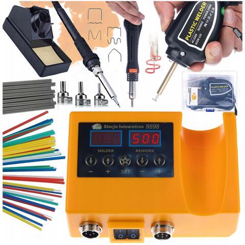 Stazione Saldante 2 In 1 Orange Husky Oh660 - 660w, Display Led, Set Completo Per Saldatura Plastica E Elettronica - Foto 1