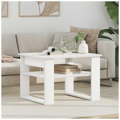 Tavolino da salotto Bianco 64 x 54 x 44 cm Legno multistrato - Foto 2