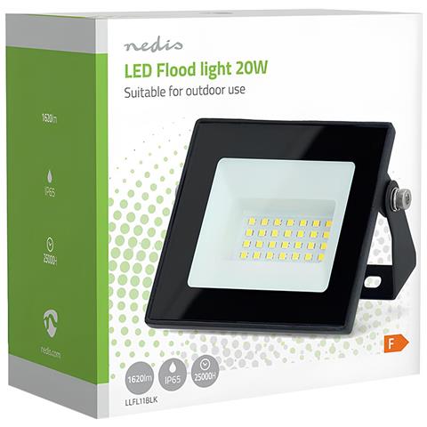 Proiettore Led Esterno 20w 1620 Lumens 4000k Ip44, Nero - Foto 2